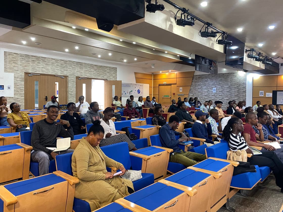 Students seated in a Strathmore University auditorium during a Data Engineering event